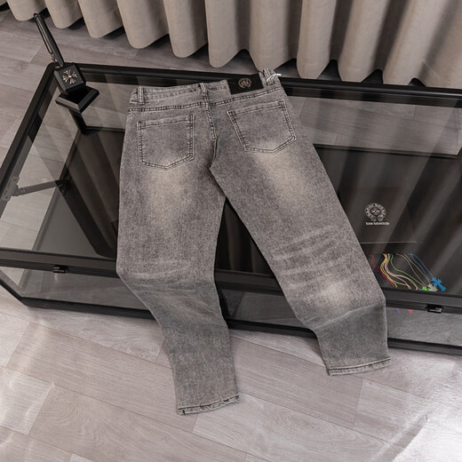 Aignesa grenzüberschreitende neue richtige Version Chrome Hearts Croat Jeans High Street Slim Jeans Schwarz WL9901 m