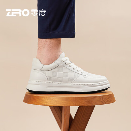 零度Zero【杨烁联名同款】轻量零感厚底西装小白鞋2025新款休闲板鞋男 S33536白色 41