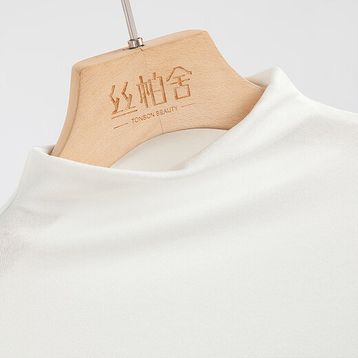 Sibaishe slim T-shirt 2026 spring new women's half-high collar with slim long-sleeved bottoming shirt