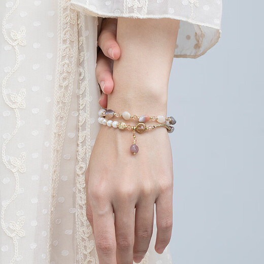 Clect double layer crystal bracelet for girlfriend ins versatile design bracelet small fresh jewelry birthday gift for girlfriend