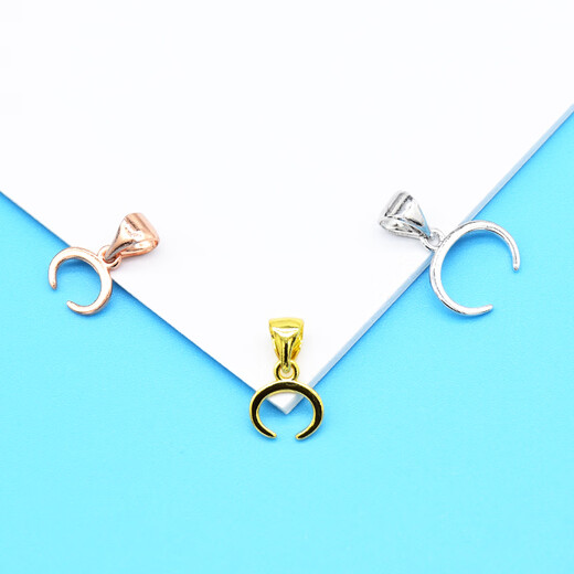 DL 1998 Fat Donglai same style 18k cow nostril pendant buckle, jade pendant buckle head, gold clip buckle, silver plated melon seed view, medium gold color