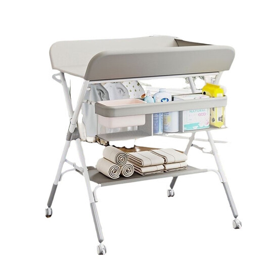 Table de la couche de couches Tillysen Table de soins de soins pour bébé pliable table de soins de soins de bébé pliable Table de la salle de bain Perf blanc - GU château gris [levage et abaissement] Réglage à trois vitesses