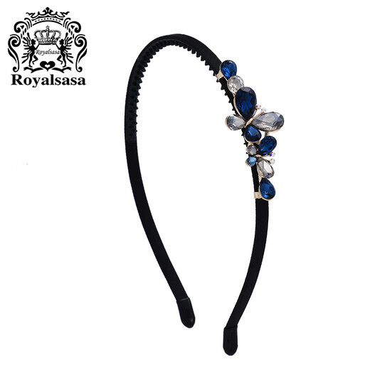 Royal sasa royal salsa headband Korean headwear female elegant rhinestone hair headband adult celebrity hair accessories headband hairpin blue gray BG