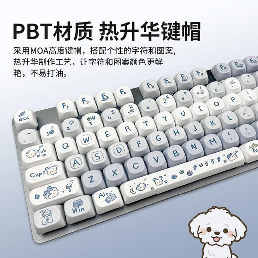 Logitech [Youran Puppy] K845 mechanical keyboard Gaming keyboard Office keyboard Full size Office home backlight e-sports chicken keyboard MOA height ball keycap K845-Blue axis-Youran Puppy + G102 wired mouse black