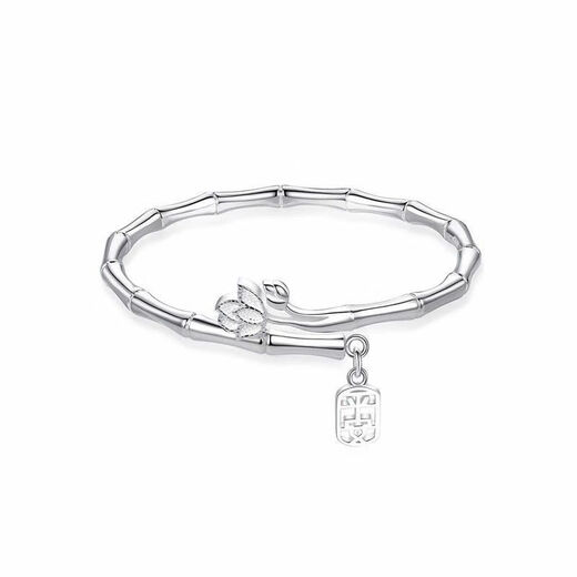 Pulsera de loto de bambú El nuevo brazalete chino 2025 Ins Ping y Heritancia Simple Butterfly Titanium Steel Anklet Lotus Pulsera
