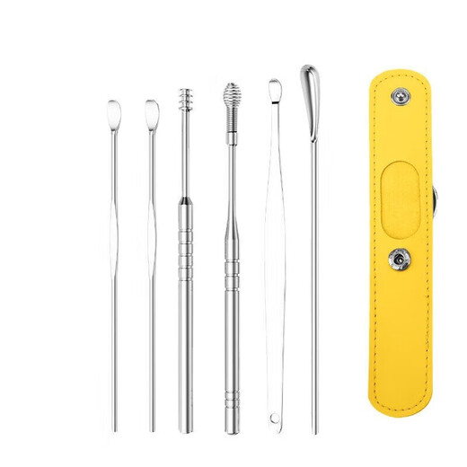 Hui Xun Tools and Accessories Ear Pick Ear Pick Ear Pick Ear Tool Set with Leather Case Ear Pick Leather Case Packaging Random Color R 1 Piece