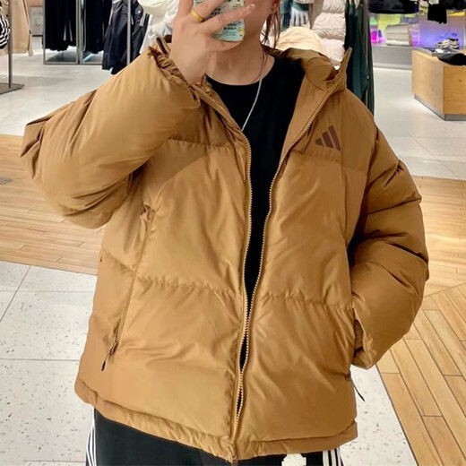 阿迪达斯 （adidas）羽绒服女装2024秋冬新款运动服保暖连帽上衣夹克外套JV6191 JV6191棕色 M