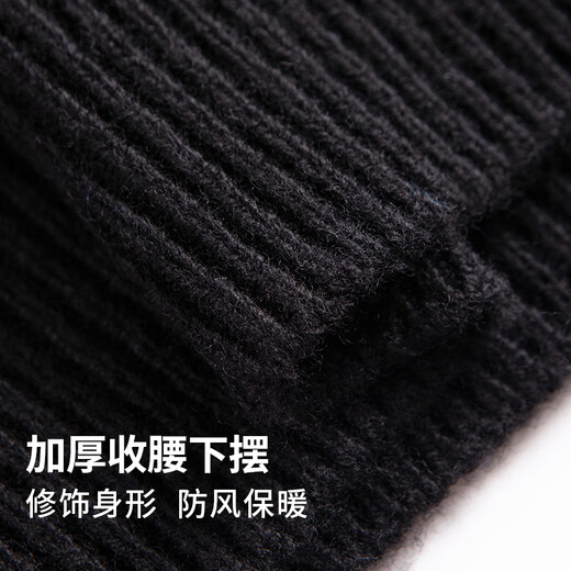 Shanshan-Wollpullover aus 100 % Schafwolle, verdicktes, schweres Herren-Herbst- und Winter-Pullover, weich und hautfreundlich, mit Reißverschluss, Stehkragen, gestricktes Hemd mit Boden