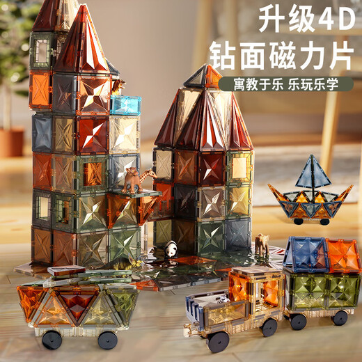 Bruce Diamond-Face Window Magnetic Toys Toys Boys Boys 3-6 años Bloque de construcción magnética Juguetes educativos de 1-3 años Regalo de cumpleaños