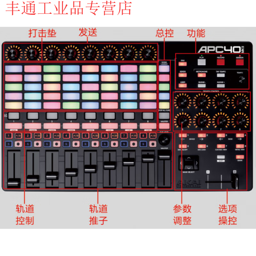 Akai APC40MKII controller VJ console 64 keyboards DJMiNidj electronic music 2nd generation pad customization MPK MINI MK2 red limited edition 25 keyboards