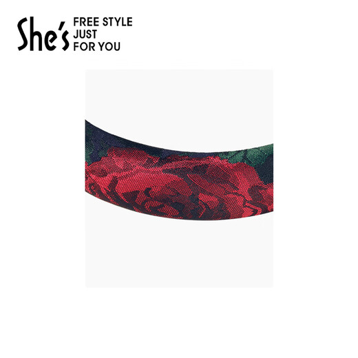 She s Akiko retro rose jacquard headband design hairpin fashionable outing hair accessories birthday gift for girlfriend red A0 widened style