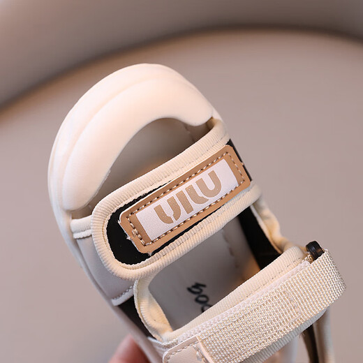 G.Duck Kids Little gelbe Ente Baby Sandalen Kleinkindschuhe Sommerjungenköpfe Anti-Kicking-Strandschuhe Baby Girls Sandalen weiche Sohle Off-White Größe 22 Größe Länge ca.