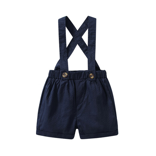 
Danbiwang little boy suit summer baby 1 year old banquet dress grab week clothes baby suit 2 children's birthday gentleman set blue plaid short-sleeved suit 90 size