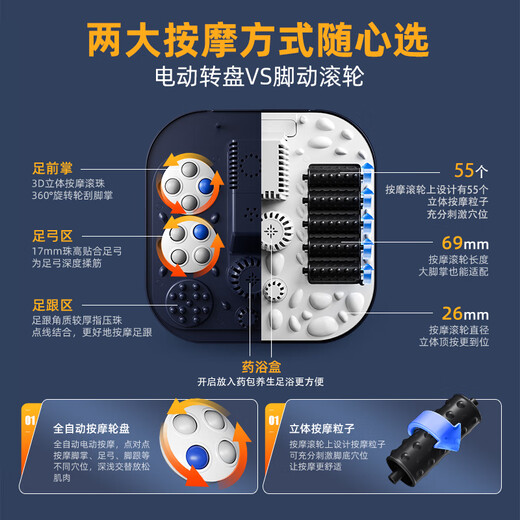 SUPOR foot bath bucket, heated, fully automatic massage, sterilization, household electric foot bath, fumigation, integrated constant temperature foot bath, gift for parents, foot massage 1L, constant temperature heating + timing + fumigation