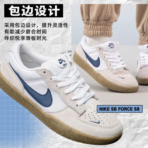 耐克（NIKE）男鞋子男 25夏季新款透气耐磨运动鞋帆布小白鞋减震滑板鞋休闲鞋 【主推】深海蓝-橡皮浅褐/晒图退10/建议拍大半码 40 （内长250mm）