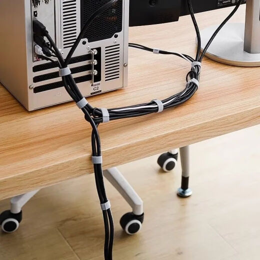 [JD Express] Datenkabelspeicher Computerkabel -Gürtel -Sett -Kabelkabel -Kabelverwaltung Desktop -Kabelverdrahtung Artefaktgrau 1 Meter [exklusiv für Aktivität]