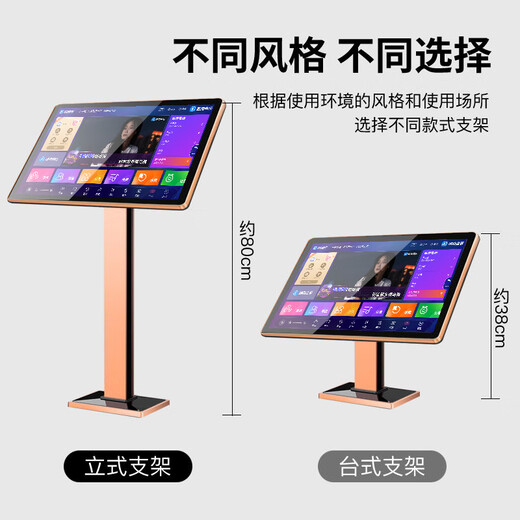 Performer karaoke machine home all-in-one machine 2025 new touch screen karaoke station smart KTV millions of music library WiFi network home theater karaoke equipment HD jukebox 22-inch new smart karaoke machine 60 million cloud music library aluminum alloy desktop model 500G hard drive can store 10,000 songs