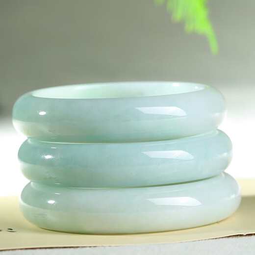 Heart Ginseng Jade Guaranteed Price 11.11 Jadeite Bracelet Women's Floating Flower Jadeite Bracelet Inner Diameter Approximately 57-58mm