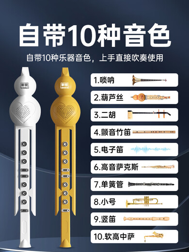 新锐电葫芦丝乐器国产电子吹管葫芦丝电子笛电萨成人初学者乐器 [现货]白色标配+礼包