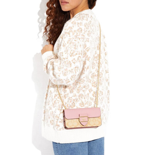Entraîneur (entraîneur) Bag féminin Morgan Mini Chain Sac à bandail Morgan Morgan Morgan Morgan pour sa petite amie CE693 KAKI PINK IMV3C