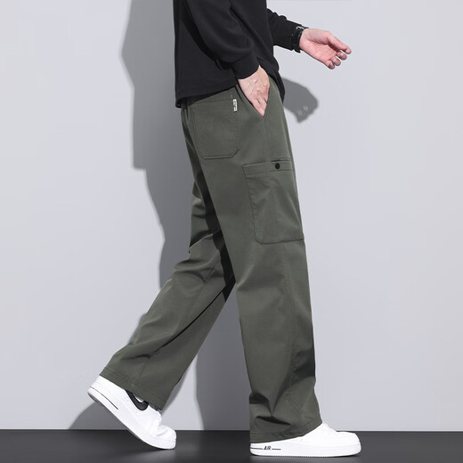 Qiao Yumeneng American Modemarke Arbeit Hosen Männer loser Herbst und Winter Fallschirmjaoperhosen 2024 Frühlings- und Herbst-Neu- und Freizeithosen 9856-Green M Händler 90110jin [Jin gleich 0,5 kg]
