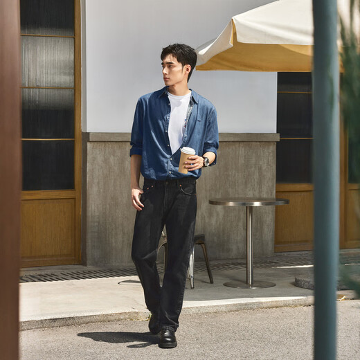 Levi's Men's 555 loose straight neo-retro denim trousers black 29 (32)