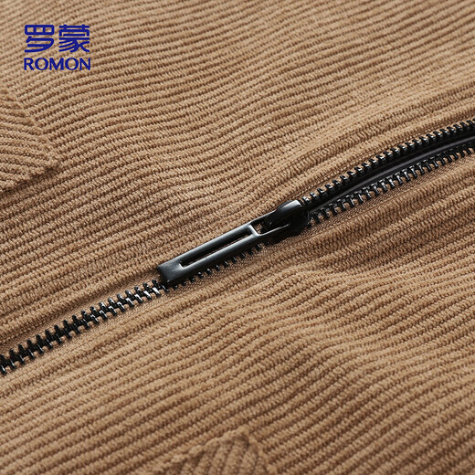 ROMON jacket men's autumn and winter lapel comfortable top business casual corduroy jacket men 2422 khaki thickened 2XL