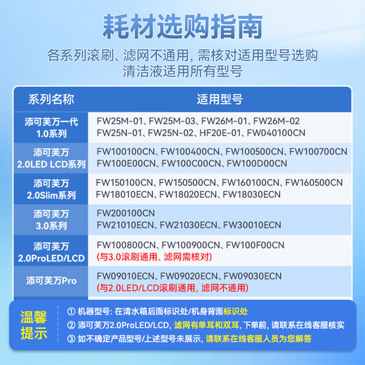 Wanchuang is suitable for Timk floor washing machine accessories Fuwan generation 2.0ProLED/LCD accessories 2.0Slim/3.0 floor cleaning liquid detergent roller brush filter filter element accessories