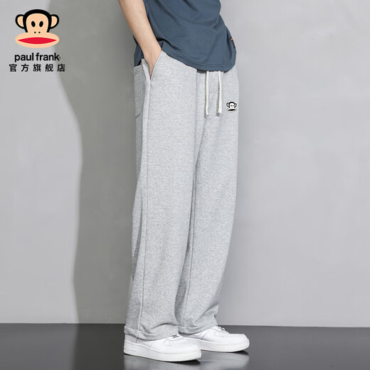 Big mouth monkey (paul frank) American trendy brand sports casual pants for men spring and autumn new loose trendy pants men's straight drape wide leg trousers 206 gray official authentic 2XL recommended 150-180Jin Jin equals 0.5 kg