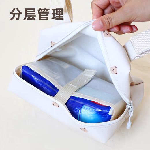 Huanshu Baby Hanging Bag Baby Walking Artefakt Aufbewahrungstasche Wagen Tissue -Beutelwindeln, um Baby Windeln Accessoires Beige Bear Tissue Tasche herauszunehmen