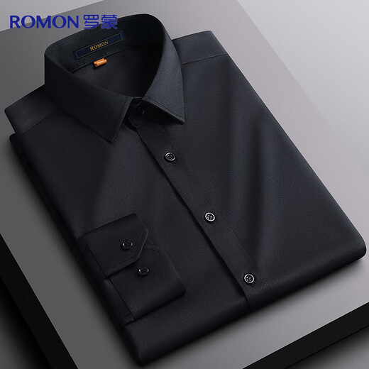 Romon Langarmes Hemd Männer Solid Color Business Casual Professional Formale Wear Arbeit Jacke weiße Hemd Herrenkleidung grau 41