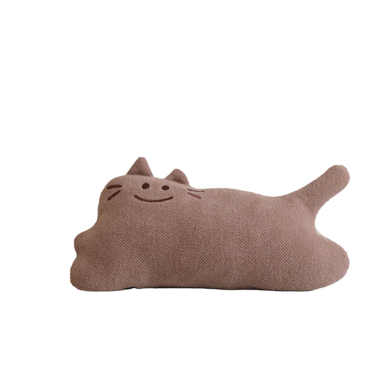 Original ins style cream coffee color cushion bag beige cushion living room sofa pillow cat bed and breakfast lumbar pillow cushion meow iron egg coffee color 30x50cm (including pillow core)