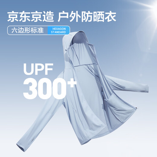 Made in Tokyo UPF300+ sun protection clothing for men, ice silk cool feeling summer outdoor sun protection clothing for men and women, light gray L