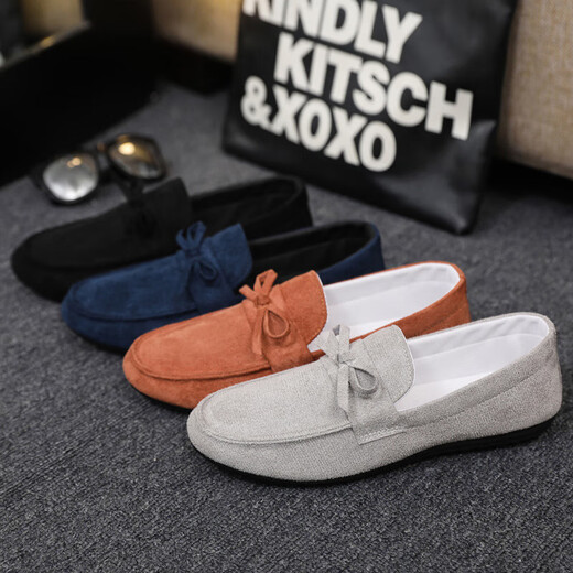 Xipai printemps et automne doudou chaussures masculin 2024 New Lazy Man's Lefu polyvalent chaussures décontractées chaussures toile de toile de grande taille pour hommes noirs (D753) 41