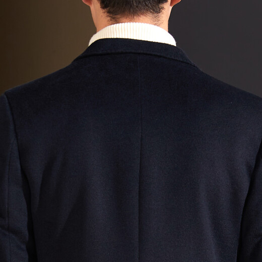 Antonio [leichter Luxuskaschmir + Wolle] Business Cashmere Anzug Herrenpendler Wolljacke Herbst und Winter Wollanzug Marine Blau 52 (180/96a)