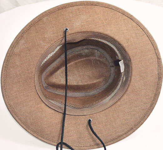 
Li Yun HouSe top hat men's summer breathable sun hat mesh hollow straw woven breathable flat brim top hat-brown M (56-58cm)