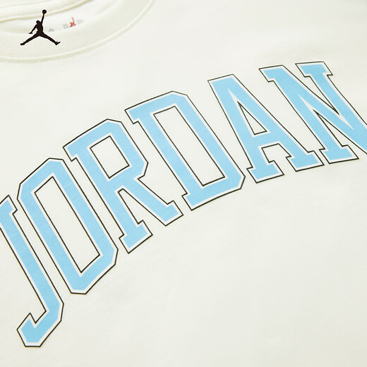 NIKE JORDAN Nike AJ children's clothing boys' fake two-piece pure cotton long-sleeved T-shirt autumn new children's bottoming shirt marshmallow pure cotton 160/76 recommended height 152-158cm