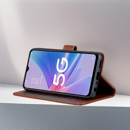 Ju Xiaozhi is suitable for oppoK12X mobile phone case flip leather case PJT110 wallet card case full-package anti-fall soft inner shell with magnetic buckle protective cover for men and women oppo K12X [brown]