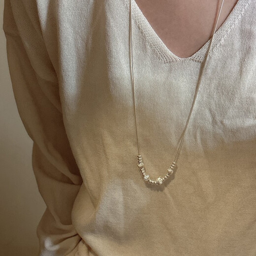 S925 sterling silver Korean version niche design starry sky multi-wear pull-out snake bone necklace Korean version Korean sweater chain 38TL31 925 silver