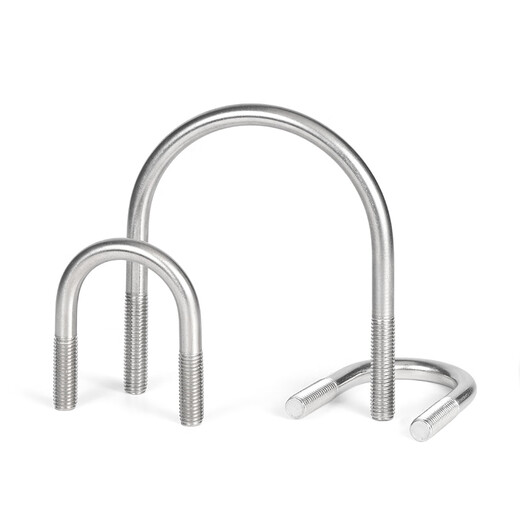 Jinggong 304 stainless steel U-shaped bolt U-shaped screw nut set U-shaped pipe clamp pipe clamp hoop fixed buckle M10*108 (1 piece) 304