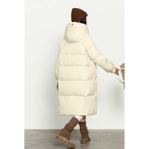 Mishide down jacket semi-finished capsid for women without down 2024 new 6197 down jacket semi-nine-finished women fashion long black S ninth product capsid live hat