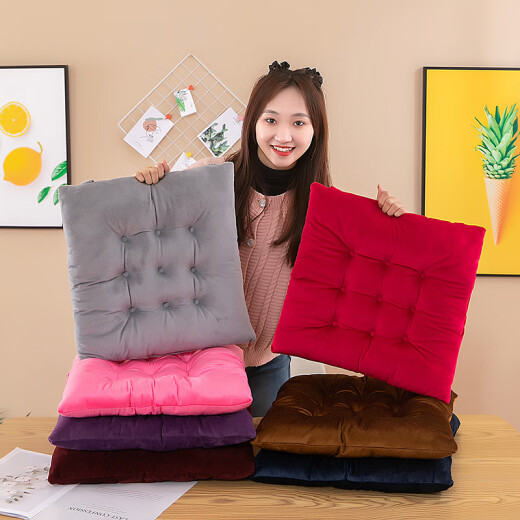 Silla de cojín engrosada promocional Cojín Bulto Otoño espesado e invierno Silla de oficina general de estudiante Gray-Side-Short-Short Grey 3893 Universal Modelo 40*40 cm