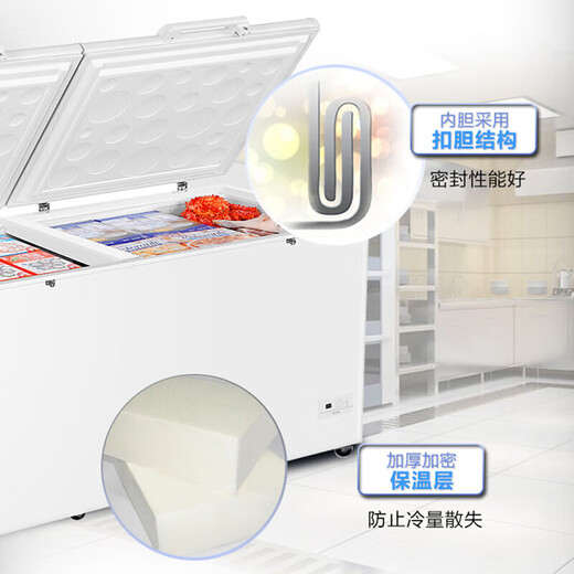Haier Gefrierschrank Werbung für große Kapazitäten Haushaltskühlung und Einfrieren von Doppelverbrauch Ein-Klick-Konvertierung Ultra-niedriger Temperatur Kühlschrank Meeresfrüchte Schnelle Gefrierschrank reines Weiß 719L BC/BD-719HEZ