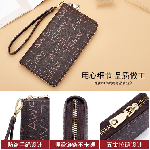 FXS卡包女士银行卡证件包多卡位大容量多功能时尚印花潮流轻薄百搭款 黑色