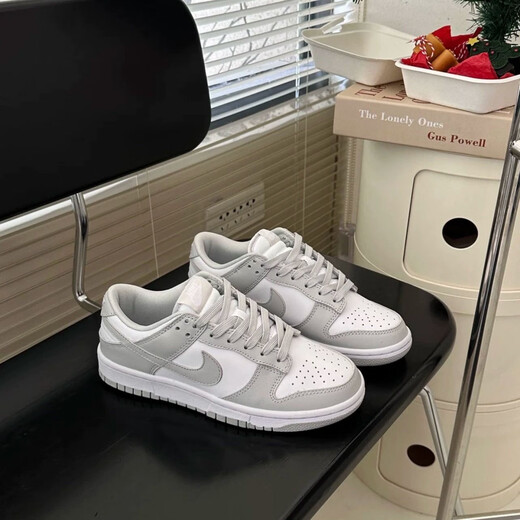 
Nike men's shoes 2025 summer new DUNK LOW sports shoes retro board shoes rubber sole low top light casual shoes white mist gray DD1391-103 45