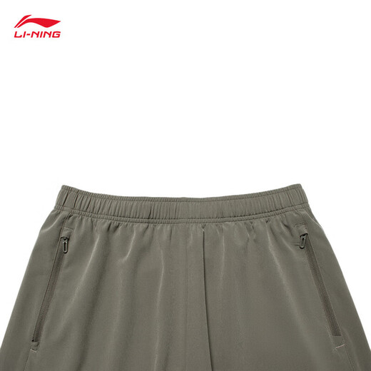 Li Ning (LI-NING) quick-drying sports shorts for men in summer cool running, fitness reflective comfortable running training fitness pants [wet-drying] Military sail green P (683 models)-7 S