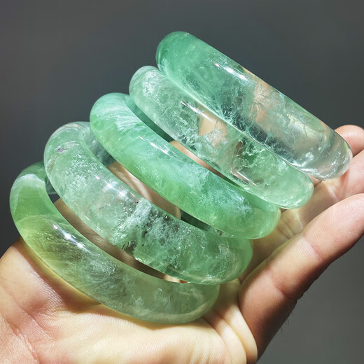 Buhesyt natural crystal green fluorite bracelet inner diameter 50mm