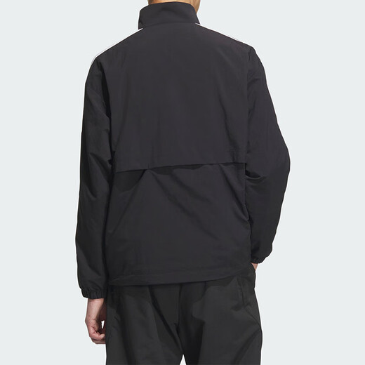 阿迪达斯 （adidas）外套男装 秋季新款插肩袖运动服休闲宽松梭织立领夹克外套 KC3892/黑色-三条纹/立领 L