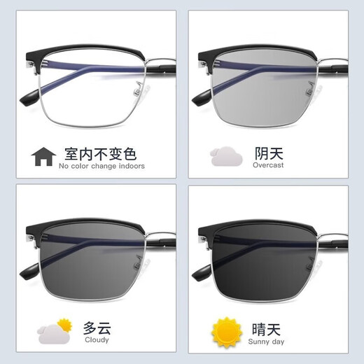 Les verres de myopie Jingbang peuvent être transformés en un cadre rose à brun bleu à la mode pour un cadre noir ultra-léger pour hommes pour rendre leur visage mince Z 8712 Ice Mist Grey Ultra-Light Titanium Frame 8.4g avec 1,56 Loyaux de thé rapide Couleur de thé par défaut Couleur de thé par défaut