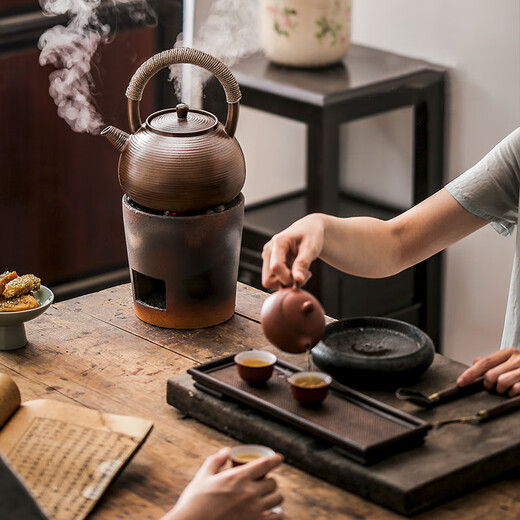 
Xihanya (ROYHOYE) Laoyan Nichizhai Cooking Teapot Pure Hand-pulled Boiling Kettle Household Japanese Outdoor Teapot Anti-scalding Coarse Electric Ceramic Kettle Mingquan No. 15862 1360ml